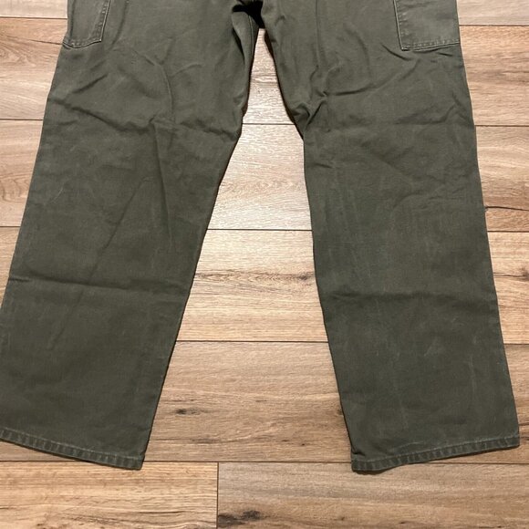 Men's Carhartt Carpenter Duck Canvas Jeans SZ 40x32 Green B11 MOS Dungaree Fit - Picture 9 of 11